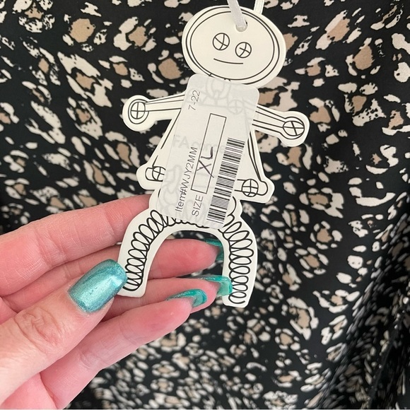 FA Concept Gilet “Doris” Flowy Lace Trim, Black/Tan/Cream, Size XL - Picture 8 of 9